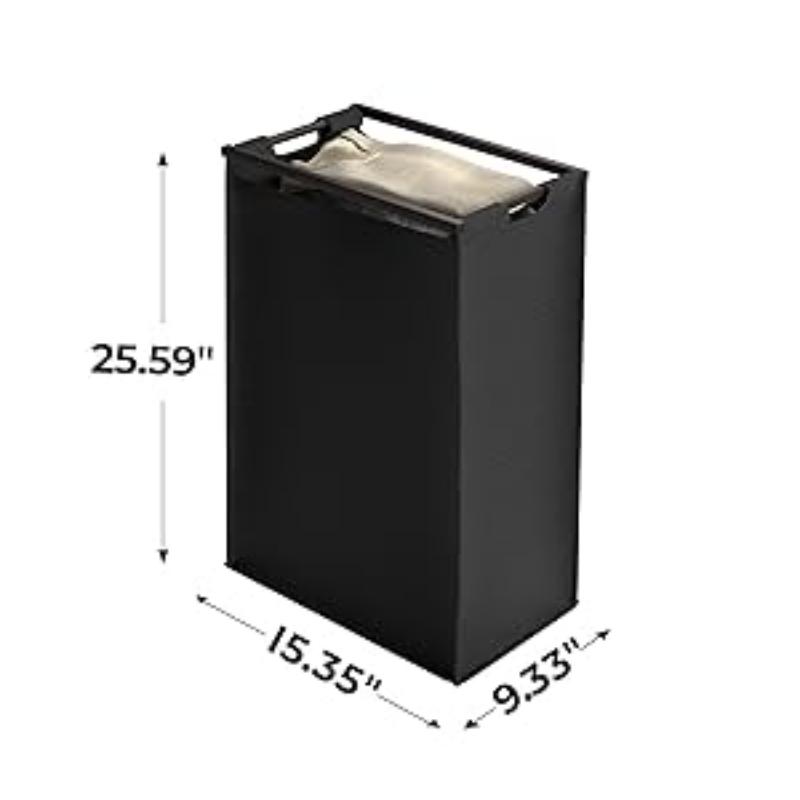 Laundry Hampers with Shelf, Laundry Basket 3 Section, Laundry Sorter with Pull-Out Removable Large 3 Color Bags and Movable Wheels, Metal Frame, 3 x 15.87 Gallons (60L), Rustic Brown PF04XLN