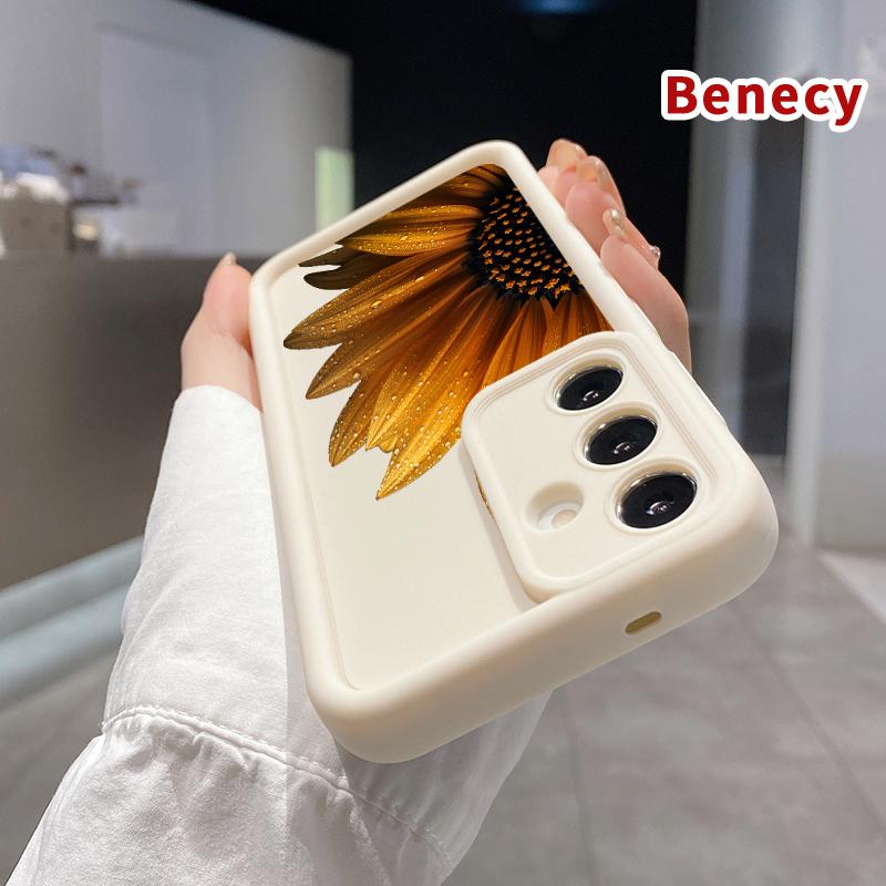 Phone Case Compatible with Samsung Galaxy S26 S23 Ultra S24 Plus S25 S22 Sunflower with Dew Full Body Protection Shockproof Soft Silicone Cover