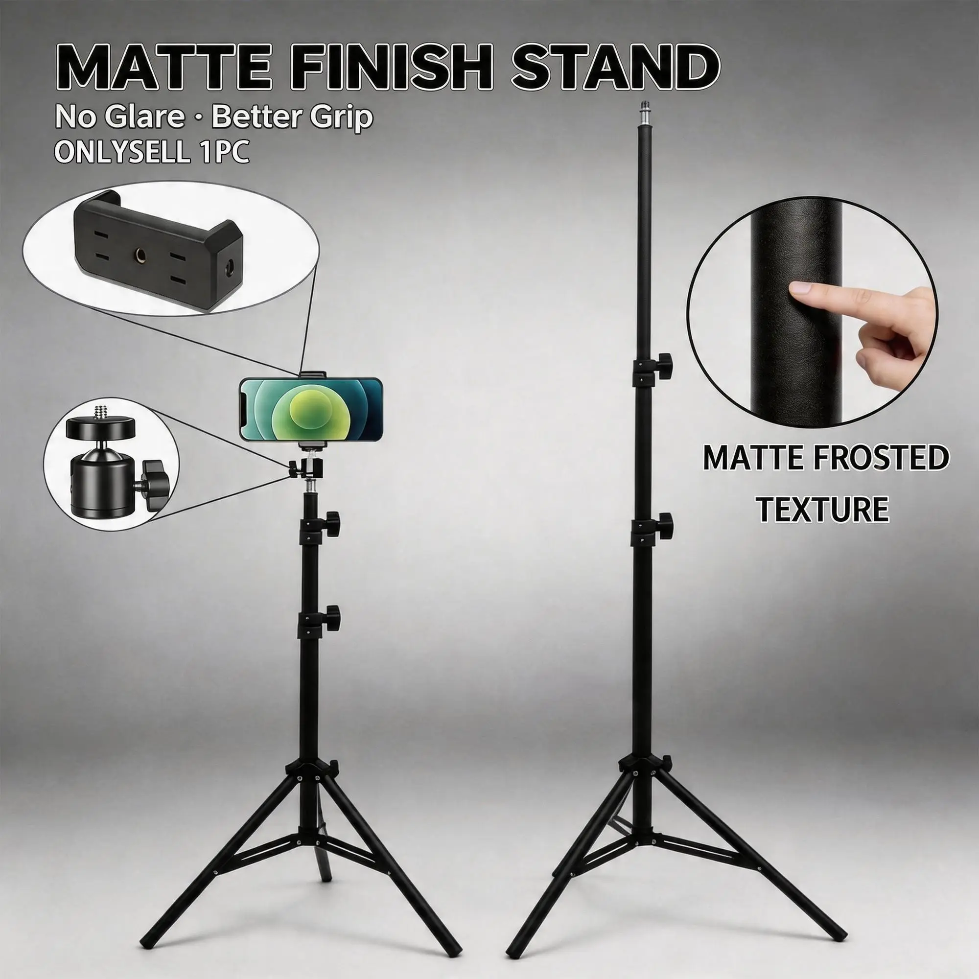 63 Inch Folding Tripod with Phone Holder, Cip 160.02 Cm Multi-Functional Tripod for Mobile and Camera, Stand Type Product