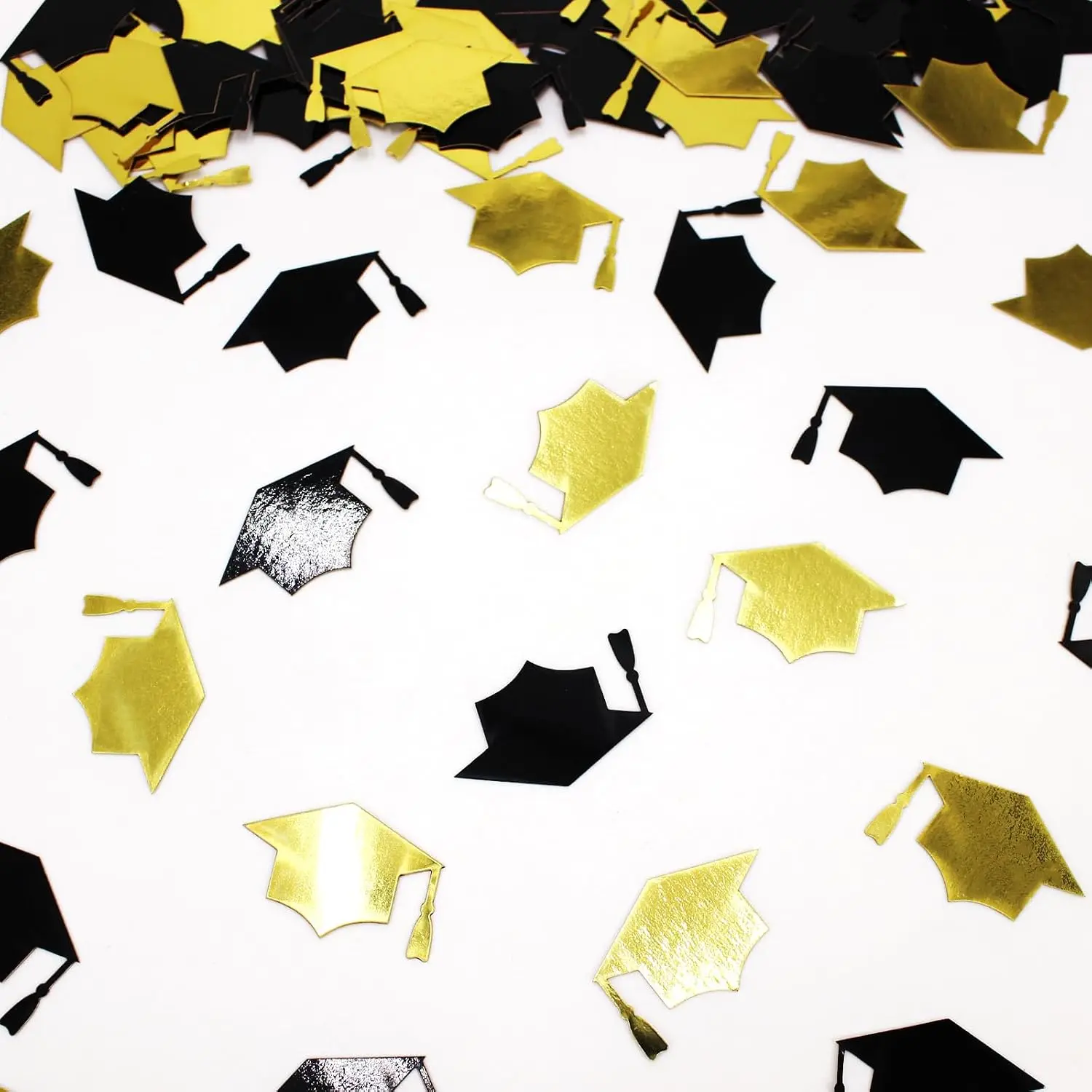 Black  Graduation Confetti 2026 Congrats Grad Caps Confetti for Graduation Decorations Class of 2026  and Black Grad Party Supplies 200 count