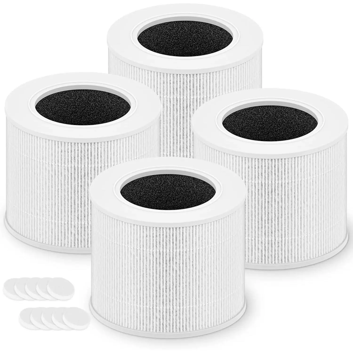 Compact Eco-Friendly Disposable Replacement Filter for LEVOIT RF Model Air Purifier - 3-in-1 H13 Grade True HEPA, High-Efficiency Activated Carbon, Triple-Stage Filtration, Energy-Saving, 4 Filters, 10 Fragrance Sponges, No Extra Tools Needed