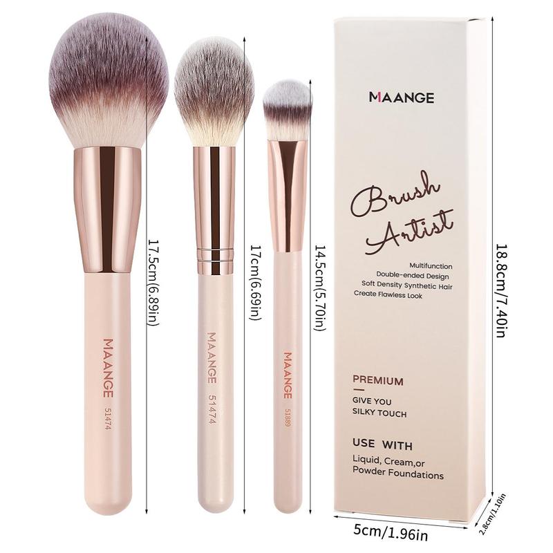 MAANGE 1pc/2pcs/3pcs Professional Facial Synthetic Makeup Brushes Flat Head Triangle Brush Concealer Brush Powder Brush Blush Brush Foundation Brush Makeup Tool,Makeup Accessories Gifts for Friends