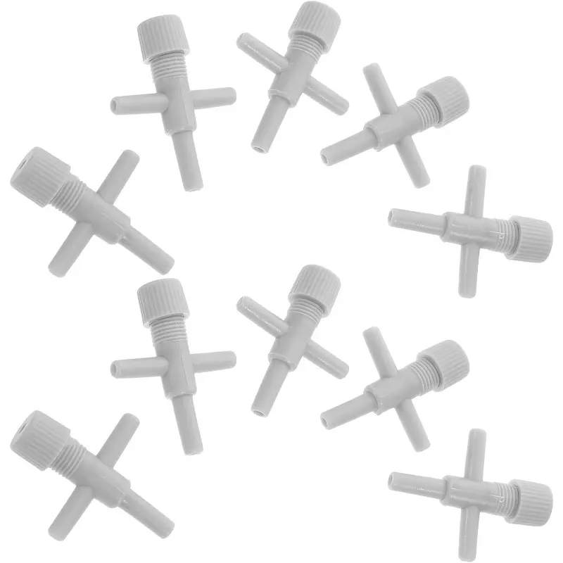 10pcs Aquarium Control Valve for Fish Tank Air Pump Accessories, Cross Shaped Air Regulator with Bubble Adjustment, Precision Crafted Aquarium Airline Tubing Control Valve