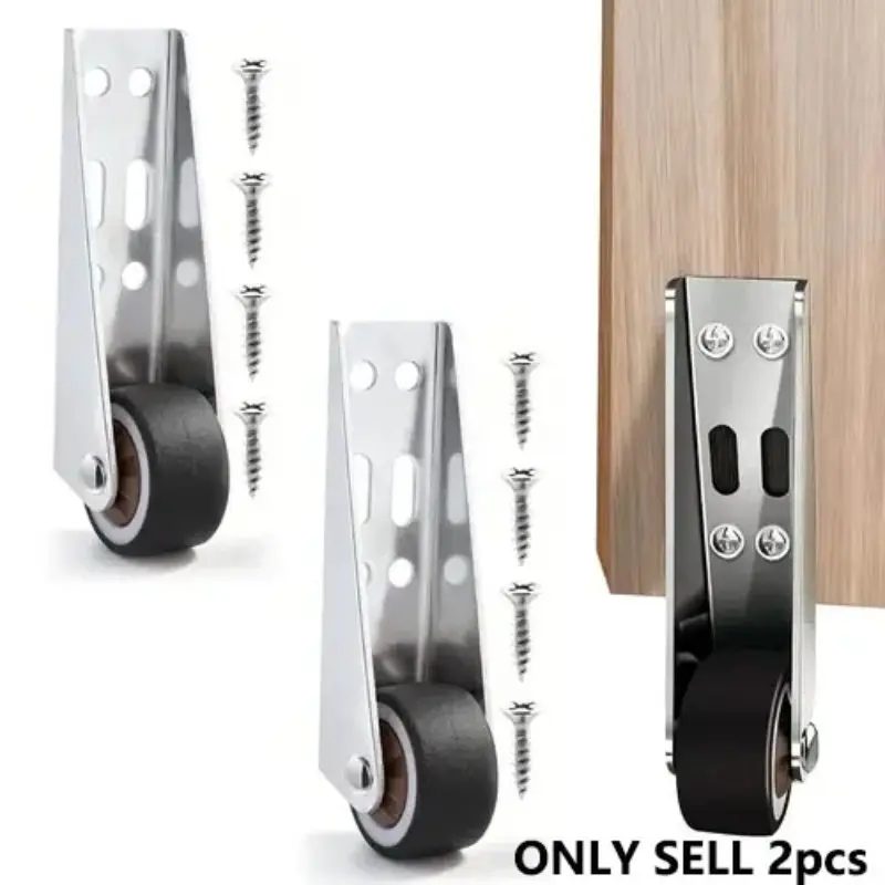Vertical Track Roller Wheel, 110lbs Heavy Duty Sliding Door Bottom Guide, Anti-Wobble Door Stop, Smooth Quiet Sliding, Easy Installation