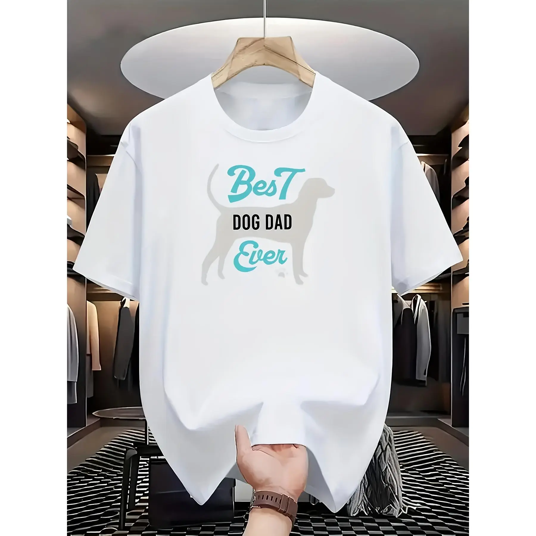 Classic Letter & Cute Dog Pattern Print, Comfortable Polyester Fabric, Support Machine Wash for Daily Casual Outfits