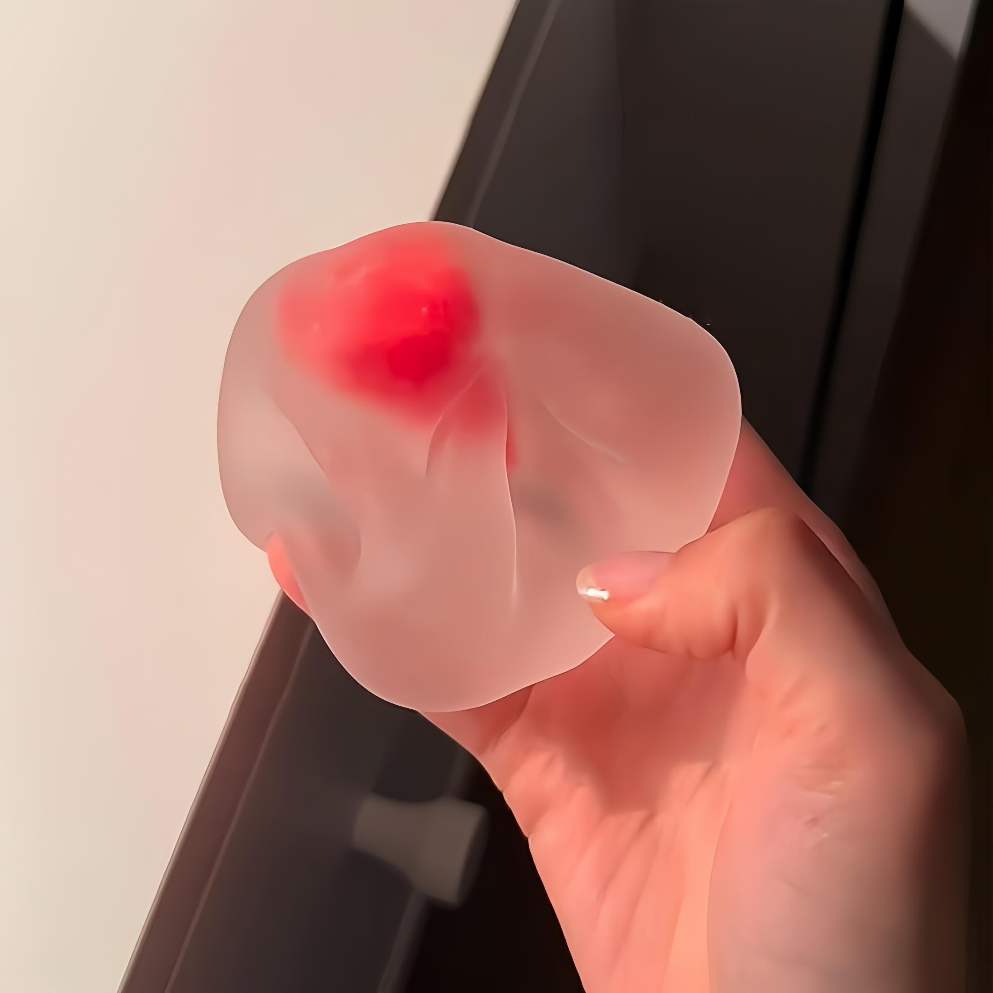 6cm Frosted Strawberry Maltose\Vaseline Squishy - Soft Fidget Stress Ball|TikTok Viral Sensory Toy Strawberry Marshmallow Squeeze Ball Toy, Kawaii Squishies, Slow Rebound Handmade Creative Gift, Stress Relief Fidget Toy for Kids & Adults