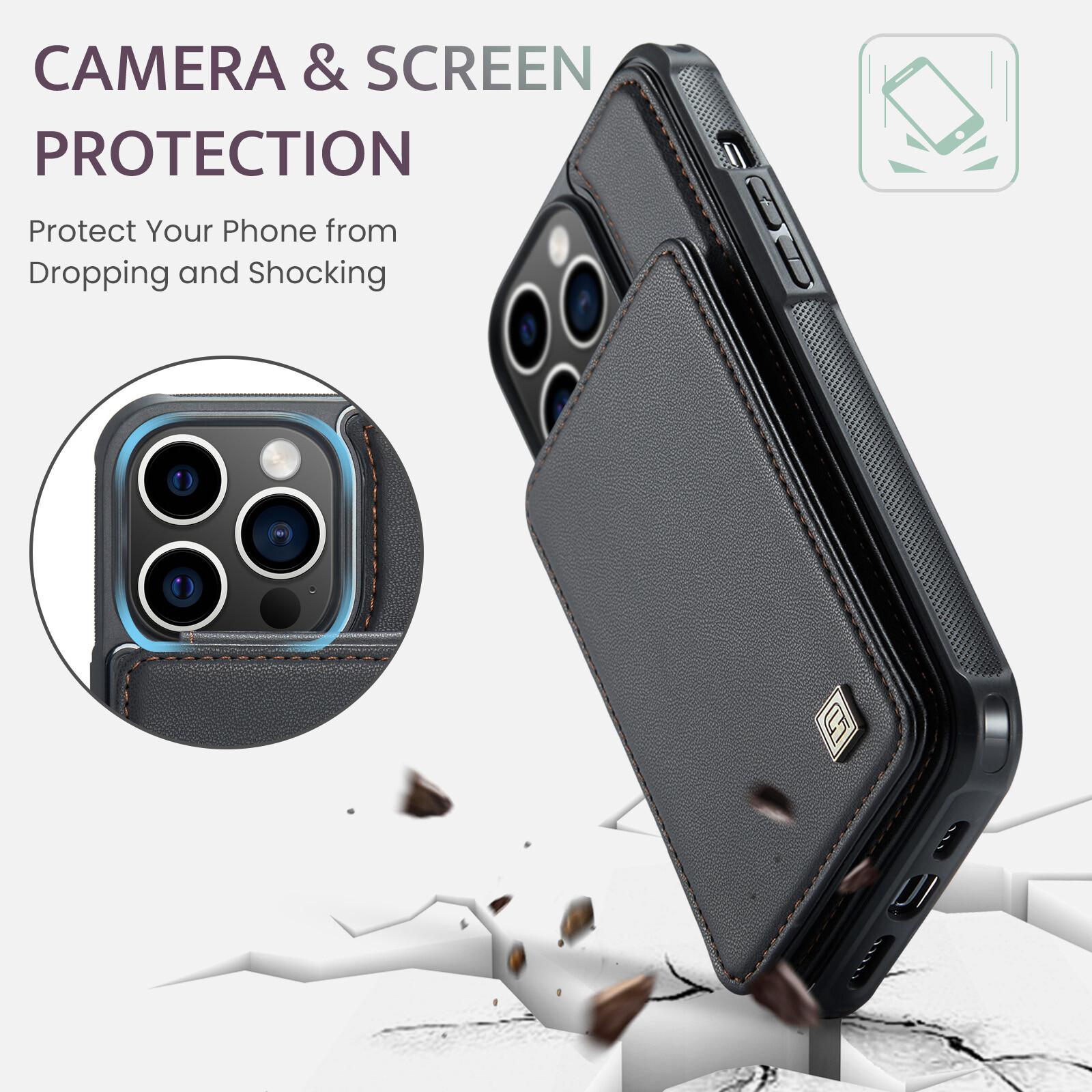 OREKROY Retro PU Leather Wallet Phone Case for iPhone 17 16 15 14 13 12 Pro Max 17 Air with RFID Blocking, Card Holder, Magnetic Back, Shockproof Flip Cover, Stand Function, Full Protection, Anti-Scratch Design