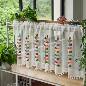 Colorful Leaf Pattern Door Curtain, Modern Simple Style Door Curtain, Home Decor for Kitchen, Bedroom and Living Room, Home Decoration Curtain