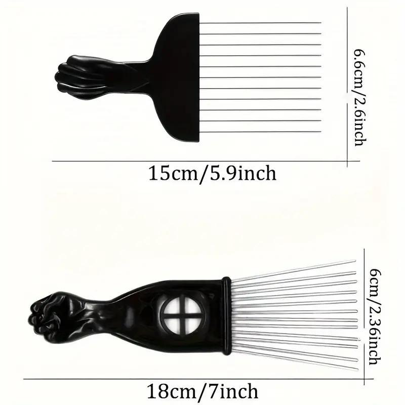 6-Piece Hair Styling Comb Set for Normal Hair, Includes Magic Curl Sponge Glove, Afro Brush and Twist Combs, Durable Plastic Bristles and ABS Handle