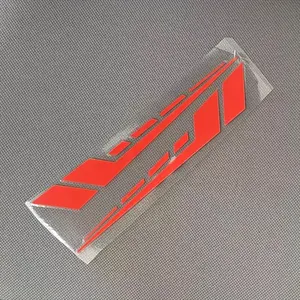 Motorcycle Red Stripe Decals, Geometric High-Low Structure Vinyl Stickers, Waterproof Durable for Body & Fairing
