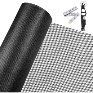 48"x130" Fiberglass Window Screen Mesh Kit, Durable DIY Adjustable Screen Mesh Repair Kit for Patio Porch Door Windows
