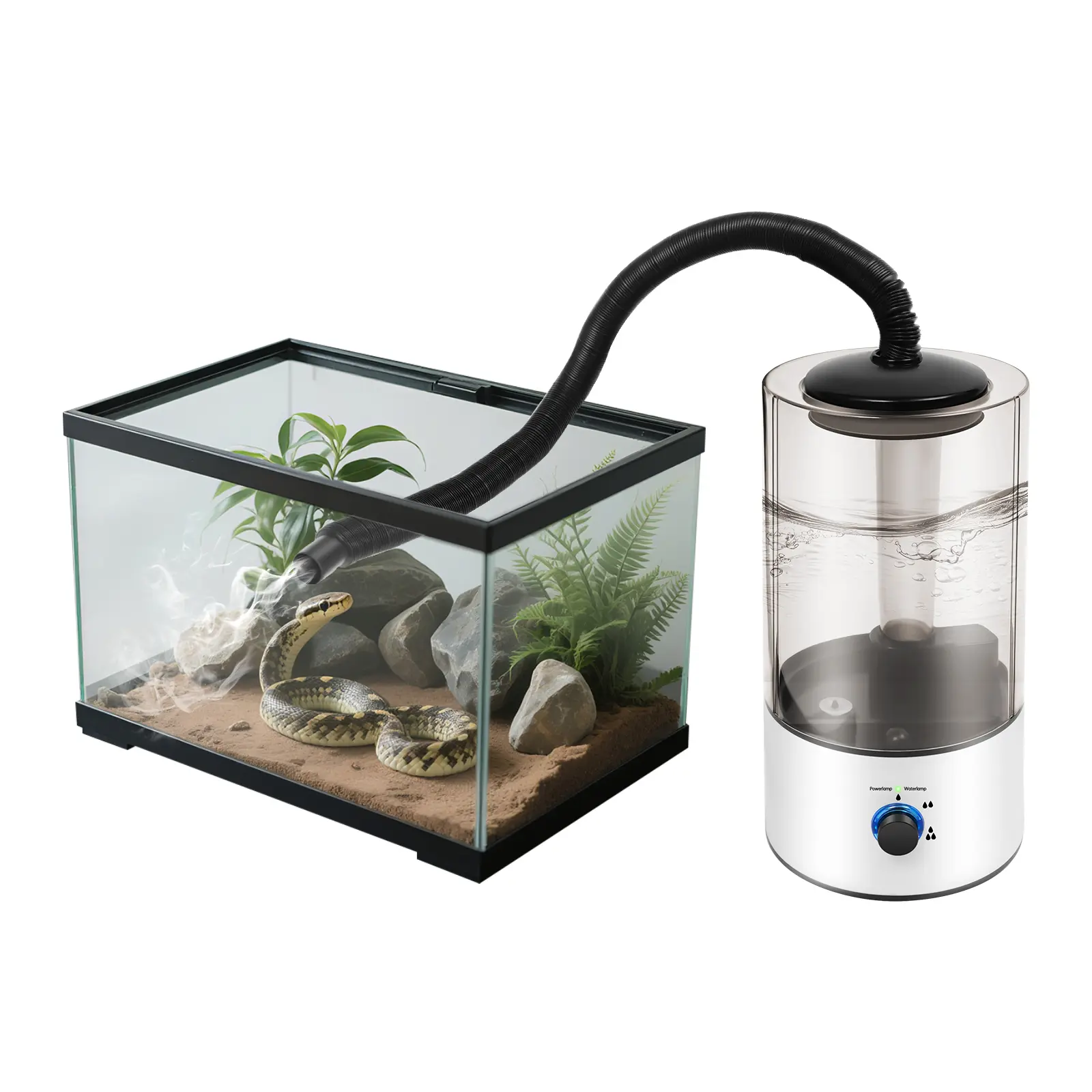 Freestanding Pet Humidifier (4L, PP+AS Plastic) with Adjustable Mist, 3 Speed Settings, Flexible Hose for Indoor Pet Areas