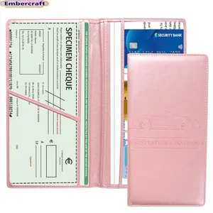 Aesthetic Pink PU Leather Car Document Holder for Women, Viral Cute Glove Box Organizer Wallet, Stylish Insurance Card & Registration Case, Slim RFID-Style Auto Storage Pouch, Waterproof Travel Essential for Daily Driving, Road Trips & On-the-go Use summe