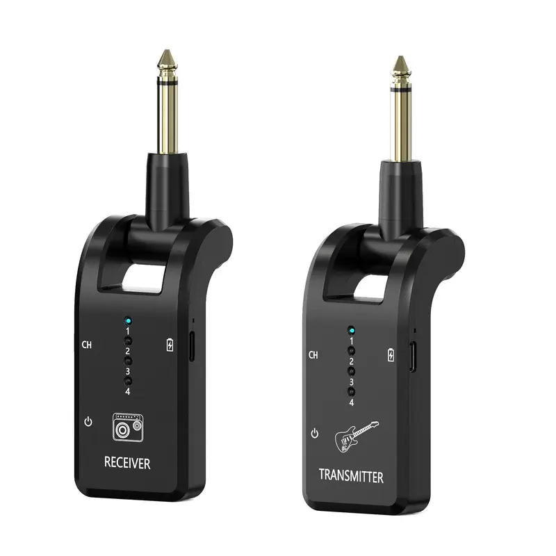 Wireless Guitar System, Rechargeable Wireless Guitar Transmitter Receiver, Music Accessories for Electric Guitar Bass Electronic Wind Instrument, Transceiver