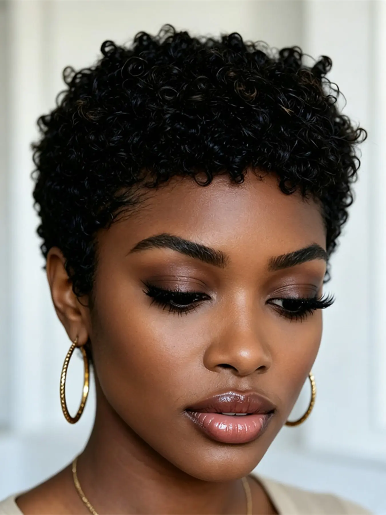 Pixie Cut Human Hair Wig, Short Kinky Curly Wig, Machine Made, True Scalp Wig, Casual Style, for Women, Black Women Wigs, Daily Party Cosplay Gift Use