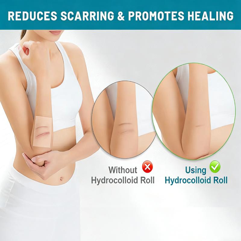 Hydrocolloid Bandage Roll tape face, Highly Absorbent Hydrocolloid Dressings for face/Wound Care, Burn, Blister, Pimple Patches for Acne Care, Waterproof & Cut to Size (5cm*150cm)