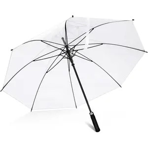 Extra Large Clear 60 Inch Oversized Automatic Open Stick Golf Umbrella Transparent Waterproof for Adult Men Women Outdoor Sport Golf Play Weddings