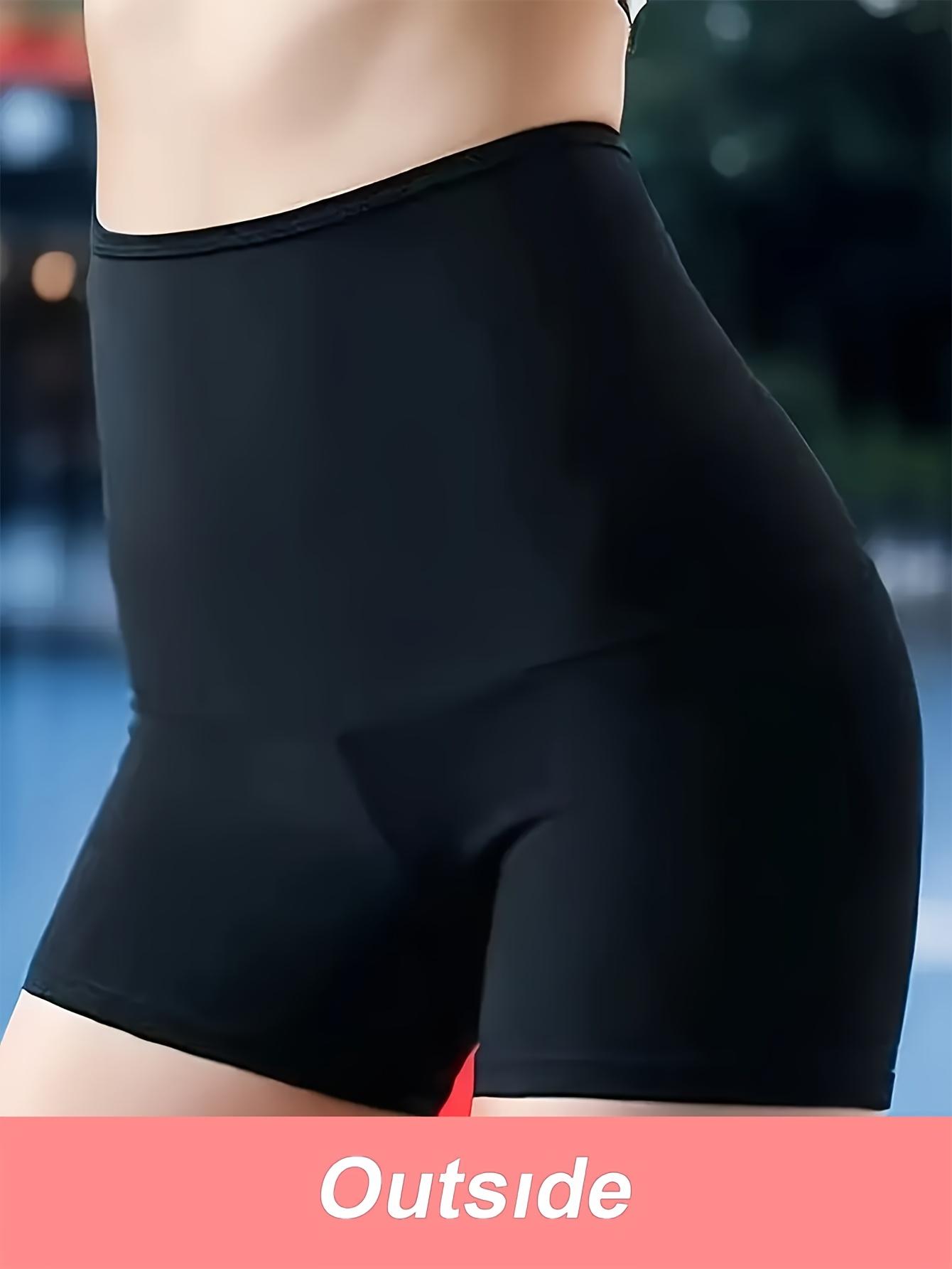 1pc Women'S Sauna Shorts |     High Stretch, Sweat-Absorbent Waist Sports Pants, Suitable for Yoga, Running, Fitness