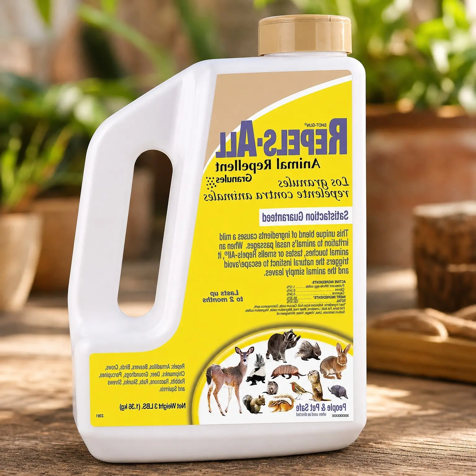 Ready-to-Use Animal Repellent Granules 3 lbs – Deer & Rabbit Deterrent for Lawn & Garden Pest ControlGift