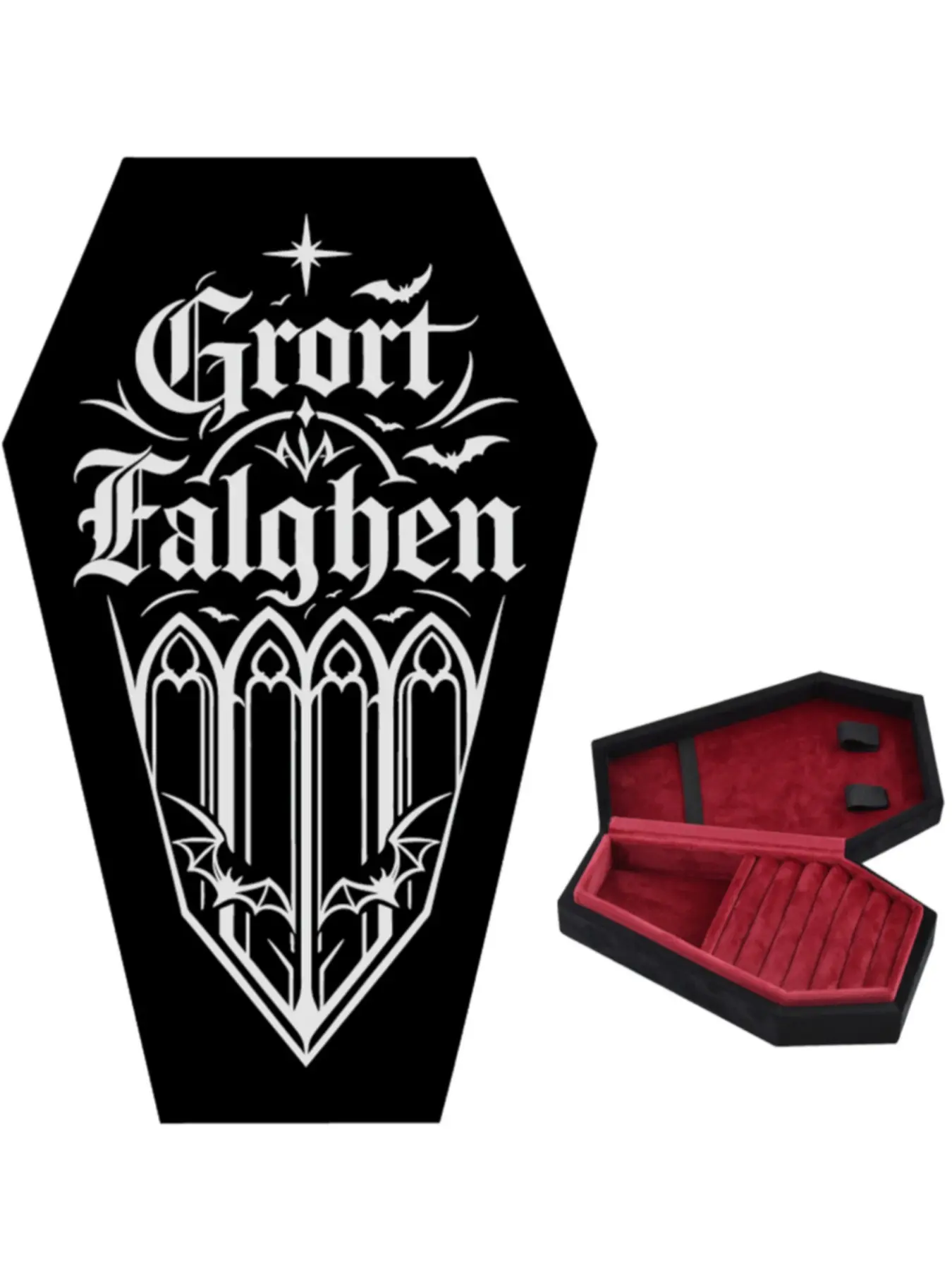 Large Capacity Multi-Functional Velvet Jewelry Box, Gothic Style Thickened Storage Case, Halloween European Design, Ring Earring Holder