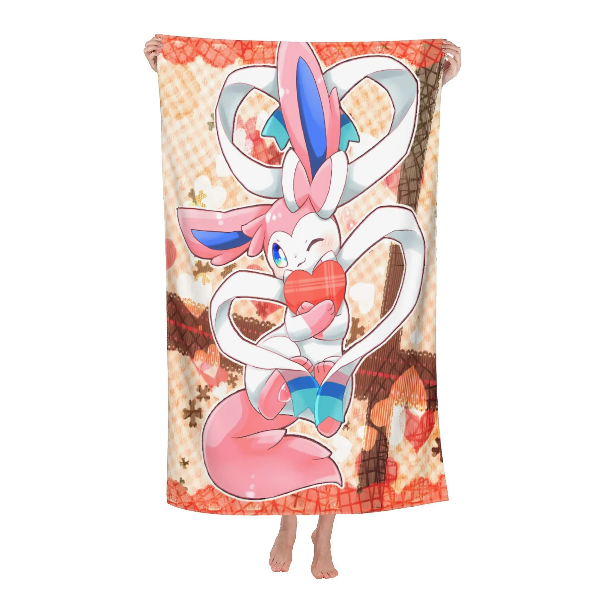 Eevee Graphic Flannel Throw Blanket – Warm Fuzzy Plush Cover for Sofa, Bedroom, Office, Road Trip, Camping, and Fan Gift