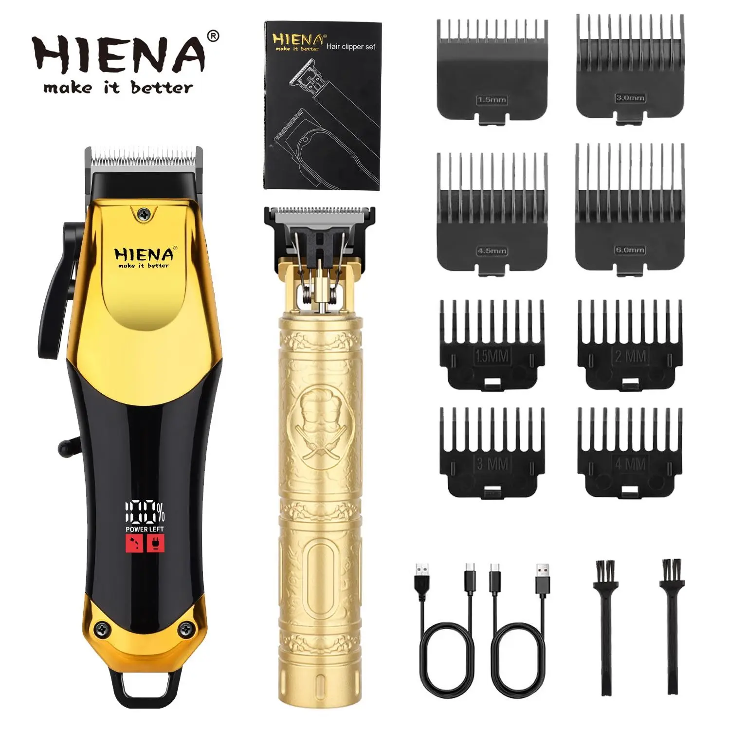 Barber-Quality Cordless Trimmer Set with LED Display & Fast Charge, All-in-One Grooming Kit for Hair & Beard, Premium Gift Set for Him