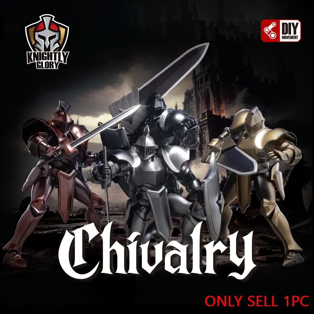 Medieval Knight Model, Vintage Spray Paint, /gold//silver, Assemble Yourself, Jointed Action Figure, Halloween/birthday Gift, Collectible Action Figure