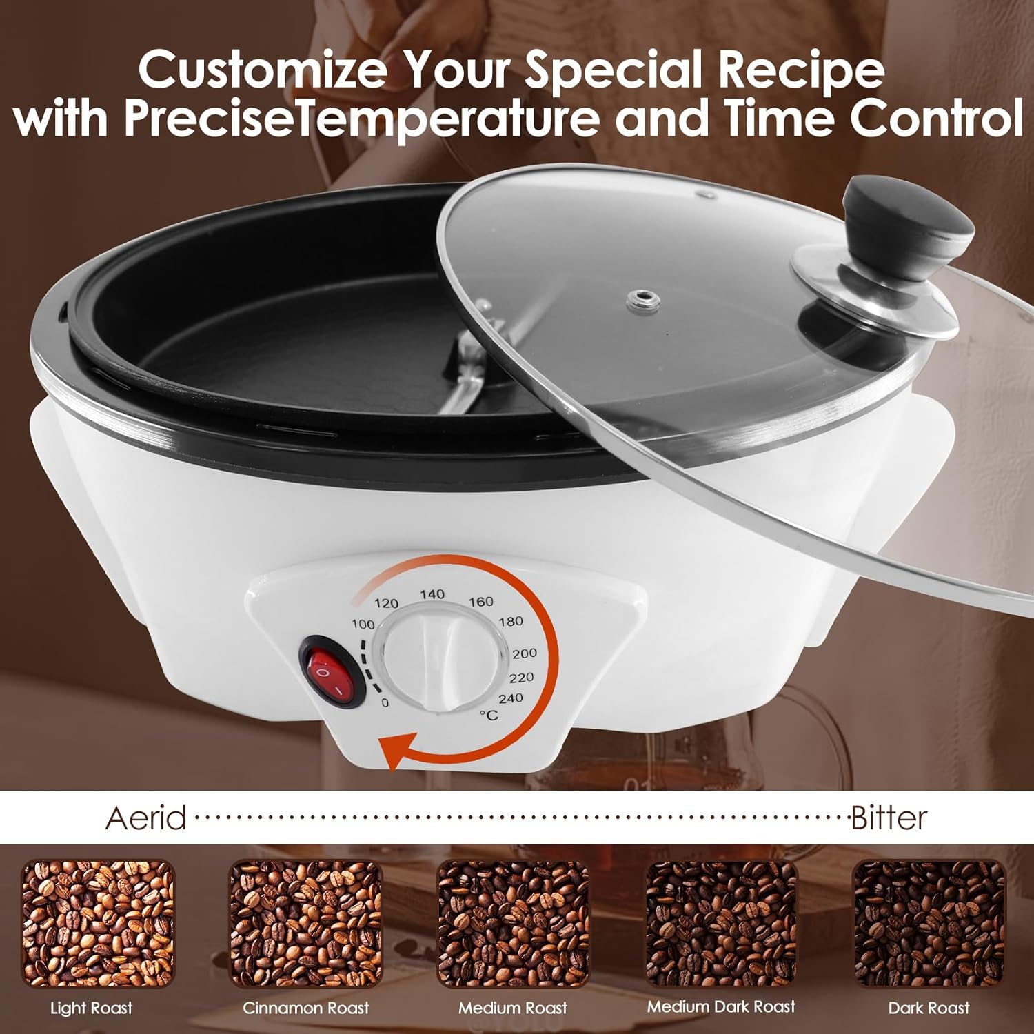 750g Electric Coffee Roaster Machine  Coffee Roaster Coffee Bean Roaster for  Use 110V