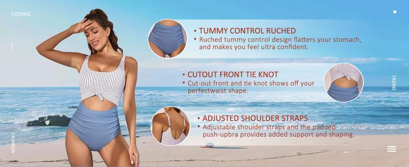 2026 NEW Women's One Piece Swimsuit Tummy Control Slimming Bathing Suit Cutout Tie Knot Swimwear Beachwear Swimsuits Onepieceswimsuit #Outdoorfun