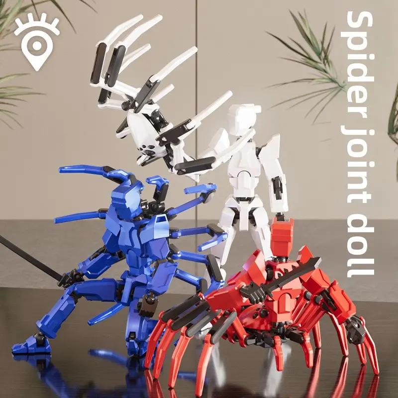 Creative jointed action figure that can be assembled into a spider figure, multi-jointed spider toy
