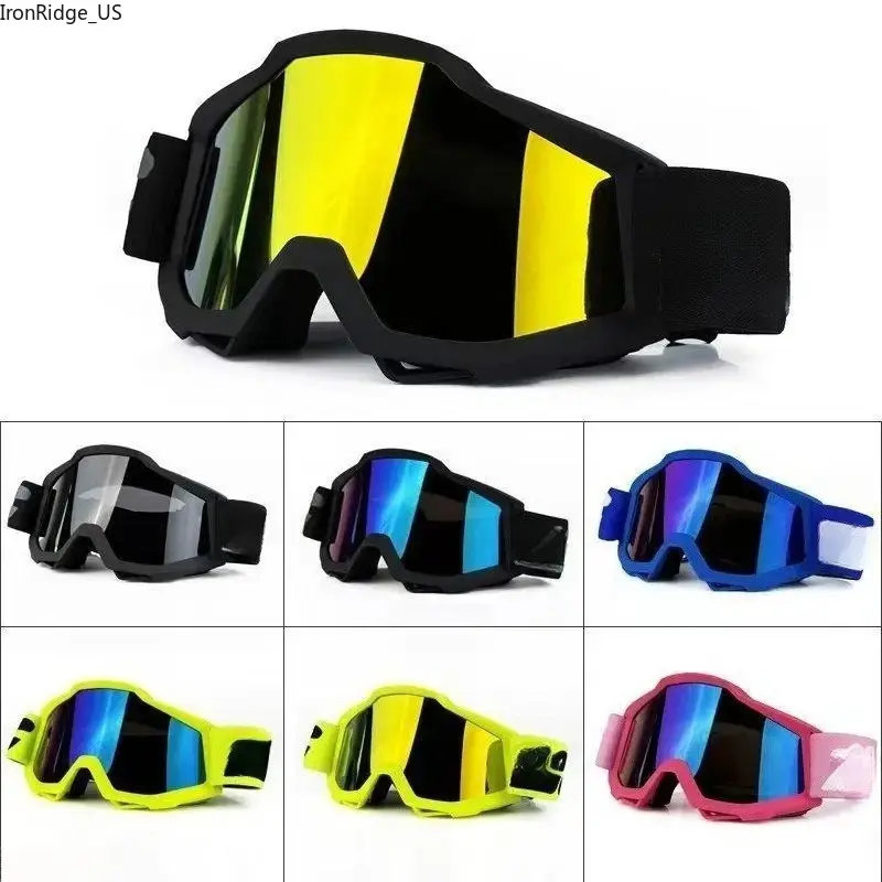 Unisex Full‑Rim Off‑Road Goggles with Transition Lenses, Windproof Dust‑Proof UV‑Protection Motorbike Gear, Universal‑Fit Eyewear for Dirt Biking, Skiing & Outdoor Riding Activities