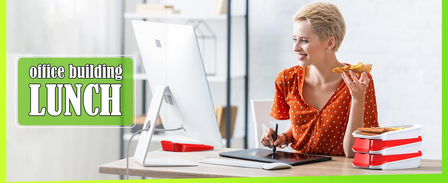 J.C Pizza Storage Container, Expandable Pizza Slice Container, Reusable Pizza Pan Pizza Box Set with Lids to Leftover Organization and Space Saver