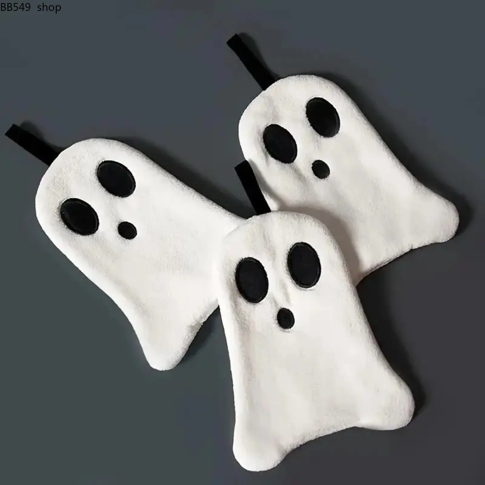 Ghost Shaped Dishcloth, CounHalloween Themed Lightweight Absorbent Hand Towel, Hanging Hangable Hand Towel for Home Kitchen Bathroom, Soft Absorbent Towel