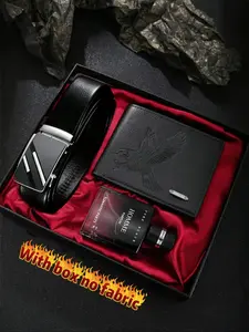 Men's Fashion Belt Set with Wallet & Perfume Premium Gift Box, Perfect for Business Casual Daily Wear Birthday Father's Day