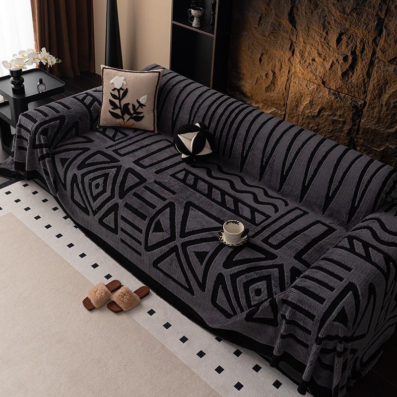 Geometric Pattern Sofa Cover, 1 Count Soft Dustproof Slipcover to Protect Couches in Living Room & Office, Home Decor