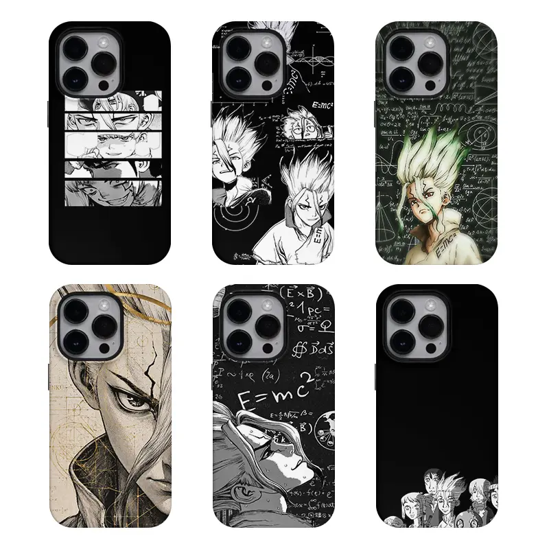 D-Dr STONE Senku Smartphone Shell with Cleaning Cloth, Phone Accessories for iPhone 11-17 Pro Max/Plus & Samsung Galaxy S23-26 Mobile Accessories