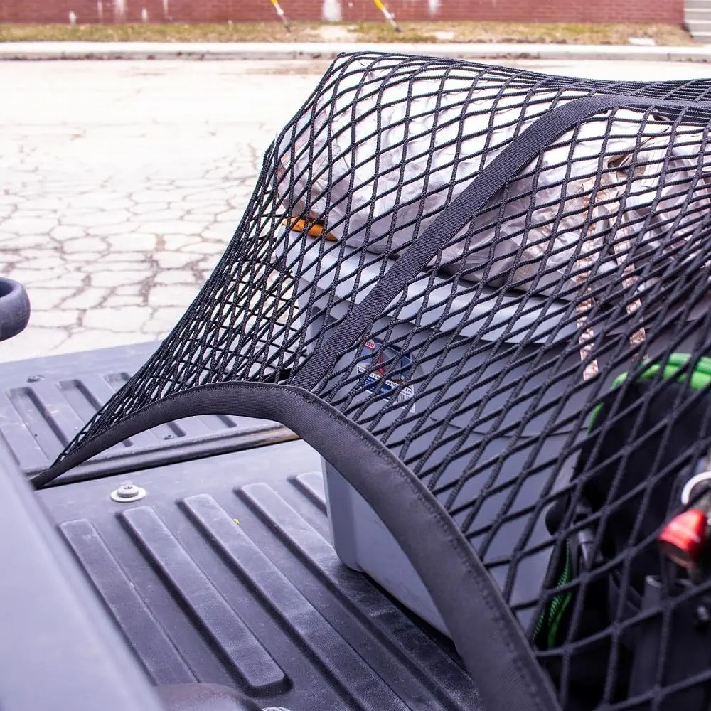 Highly Elastic Cargo Net, Simple Truck Bed Cargo Mesh Organizer, Fits 5ft-6ft Trucks, 4'x4' to 7'x7', Single Layer, Durable