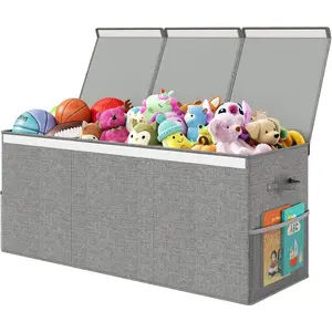 Extra Large Toy Box Chest with Lid, Kids Toy Storage Organizer Bin Basket for Boys Girls, Large Toy Storage Box for Living Room Playroom Nursery (40" x14" x16")