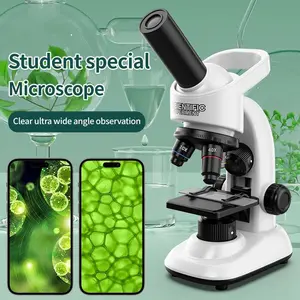 Kids Microscope Kit, Unisex 40X-1600X Beginner STEM Science Toy with 100X-1200X Range, LED Light, Prepared Slides, Phone Adapter, Lab Tools, Kids Science Gift for Holidays, Birthdays (Ages 5-12)