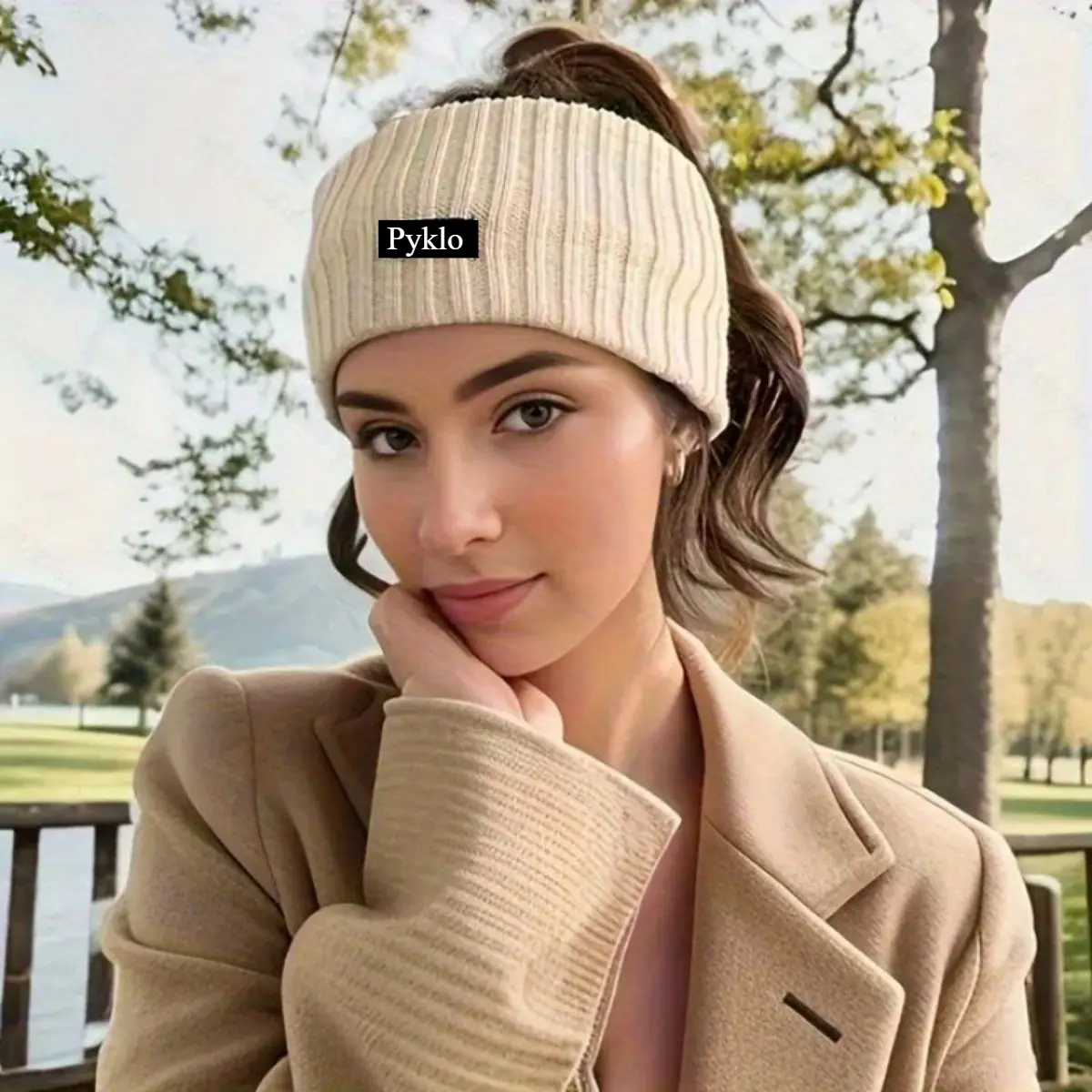 Women's 4-Piece Wide Solid Color Headbands Set - Stretchy Fabric Winter Ear Warmers, Elegant Daily Wear for Casual & Formal Occasions, Unisex Warmth + Style Wide Band Plain Hair Accessory