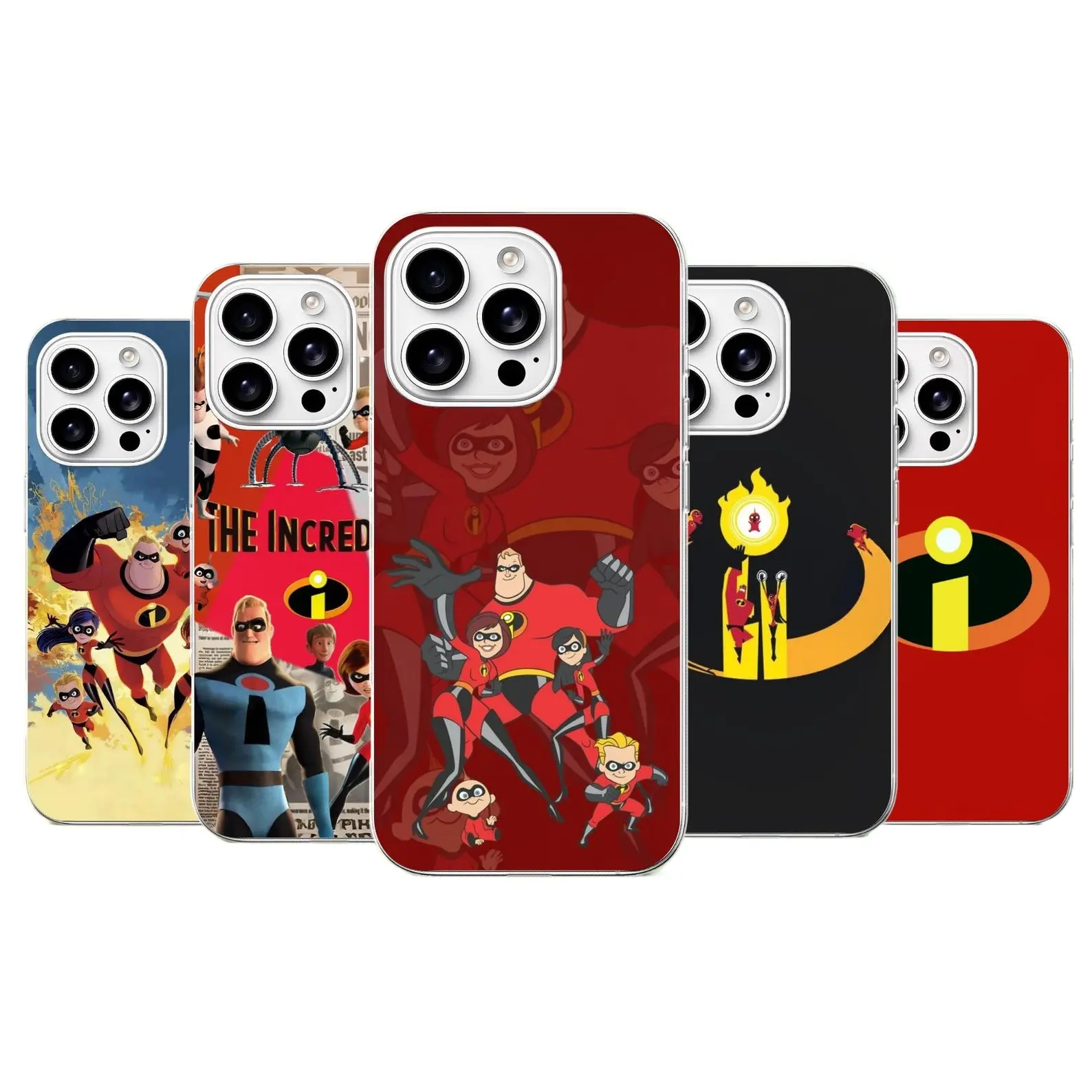 "The Incredibles" retro hero-themed phone cases, compatible with iPhone 11–17 Pro Max/Plus and Samsung Galaxy S23–S25 series.