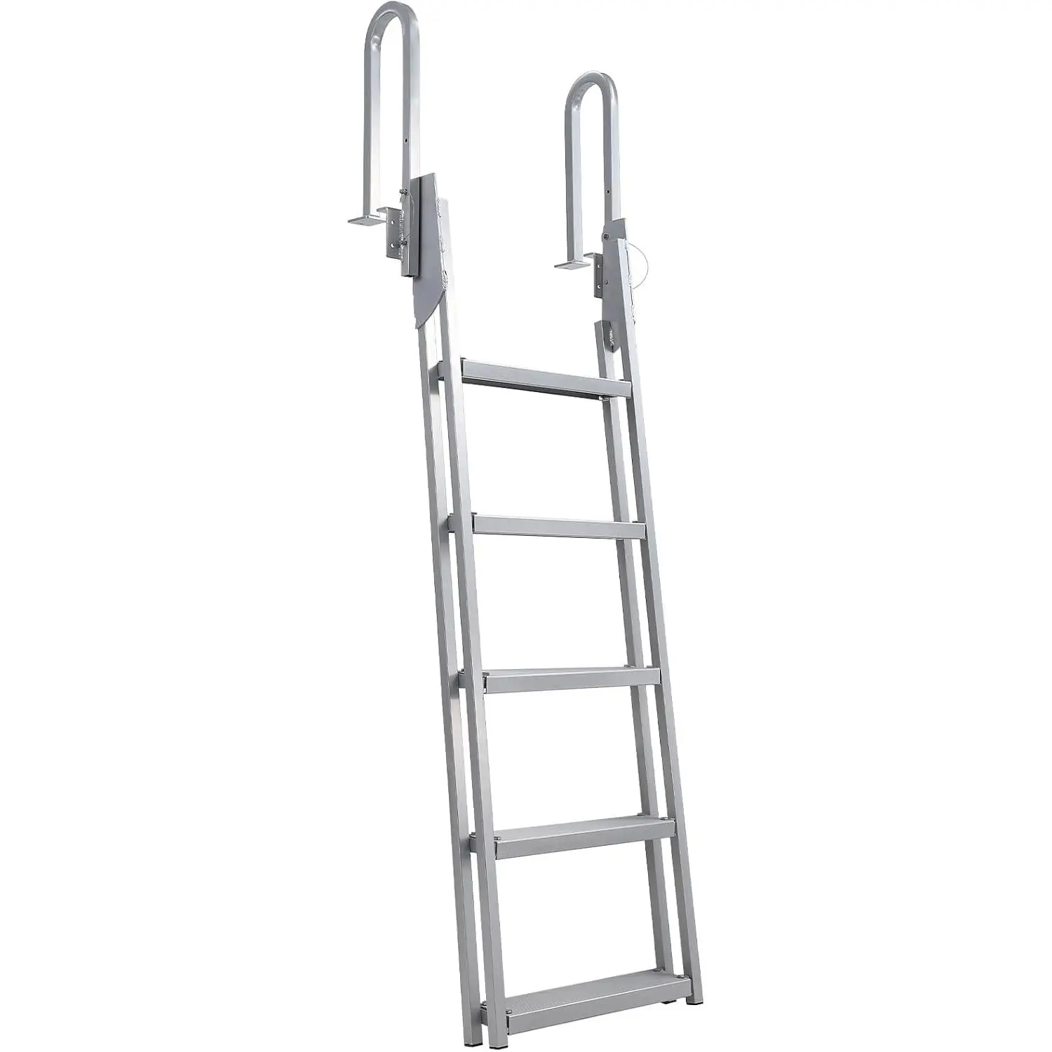 【Garvee】6063 Aluminum Alloy Heavy Duty Dock Ladder for Boating,Fishing - 4-5 Step Removable,Retractable,Non-Slip Wide Steps,Adjustable Height,350-500 lbs Capacity,Rustproof Platform for Lakes,Dock,Truck
