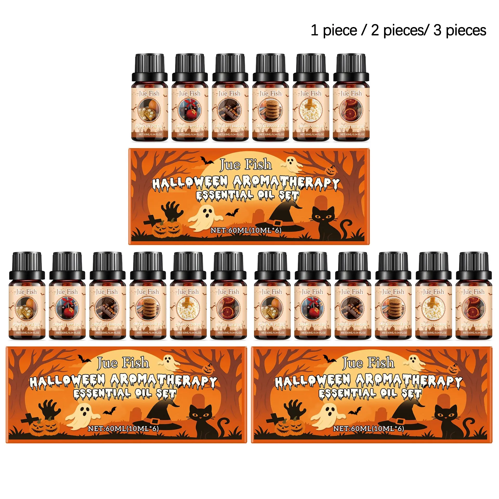Halloween Essential Oil Set (10ML*6/10ML*12/10ML*18), Home Fragrance, DIY Diffusers, Fresh Atmosphere, Scented Oil Gift Box
