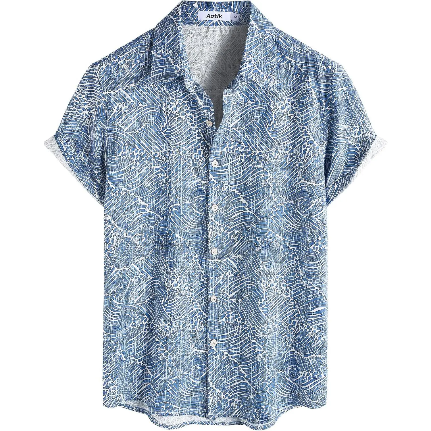 Mens Hawaiian Shirt Short Sleeve Casual Button Down Aloha Beach Shirt |   Cotton, Floral Printed, Breathable, Tropical Summer Vacation, Luau, Hawaii Travel, Wedding, Garden Party, Cruise, Resort Wear