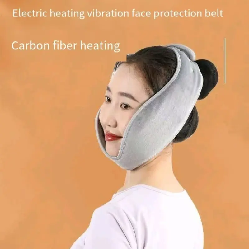 Electric Heating Vibration Face Mask Band, Three Temperature Settings, Relief Facial Swelling, Comfortable Breathable Material