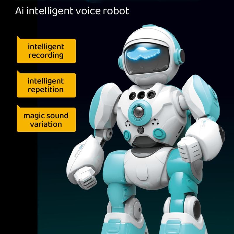 Smart Voice Robot Toy, 1 Box Gesture Sensor Remote Control Robot Toy with Rechargeable Lithium Battery, Programmable Robot Toy for Boys & Girls