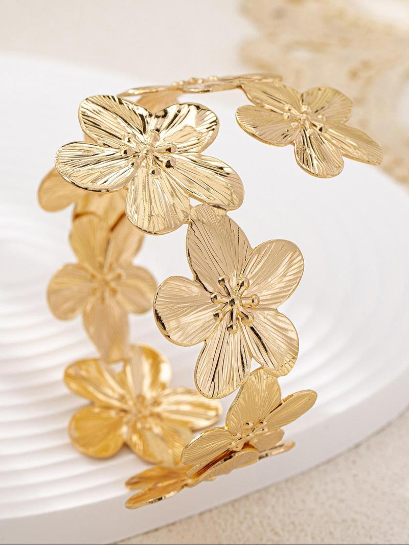 Fashion Flower Design Arm Chain, Fashionable Body Jewelry for Women & Girls, Trendy All-match & Exquisite Jewelry for Birthday Gift, Vintage Body Jewelry