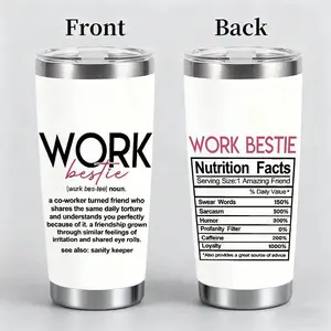 Work Bestie Gifts for Women Friend Friendship Gift for Coworker Leaving - 20oz Insulated Stainless Steel Drinkware Thermo Tumbler Flasks Thermal Tumbler-Unique Present Ideas for Going Away, Goodbye, Farewell Party