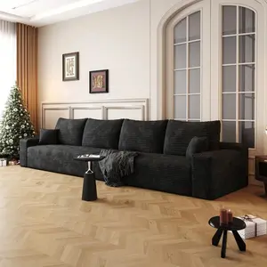 96" Cloud Sectional Couch With L-Shape Chaise,Modern Modular Sofa With Deep Seat, Upholstered Couches For Living Room Bedroom,No Assembly Required, Camel(Plush Corduroy Fabric)