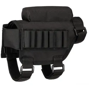 Rifle Buttstock, Hunting Shooting Tactical Cheek Rest Pad Ammo Pouch with 7 Shells Holder